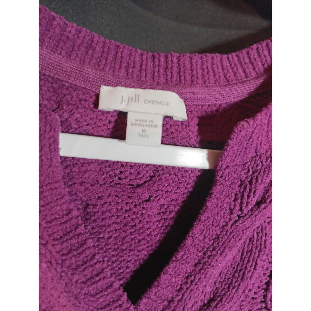 J. Jill Medium Tall Purple Cable Knit Long Sleeve Pullover Tunic Sweater - Picture 4 of 6